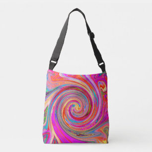 Färgfull regnbåge Swirl Retro Abstract Design Axelväska
