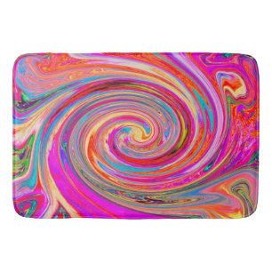 Färgfull regnbåge Swirl Retro Abstract Design Badrumsmatta
