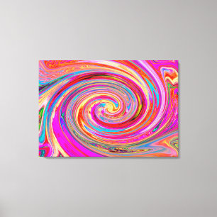 Färgfull regnbåge Swirl Retro Abstract Design Canvastryck