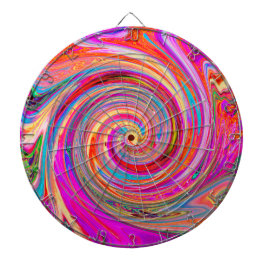 Färgfull regnbåge Swirl Retro Abstract Design Darttavla