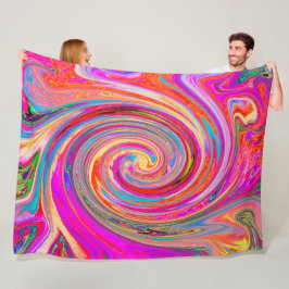 Färgfull regnbåge Swirl Retro Abstract Design Fleecefilt