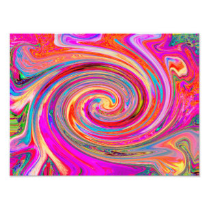 Färgfull regnbåge Swirl Retro Abstract Design Fototryck