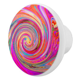 Färgfull regnbåge Swirl Retro Abstract Design Knopp