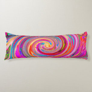 Färgfull regnbåge Swirl Retro Abstract Design Kroppskudde