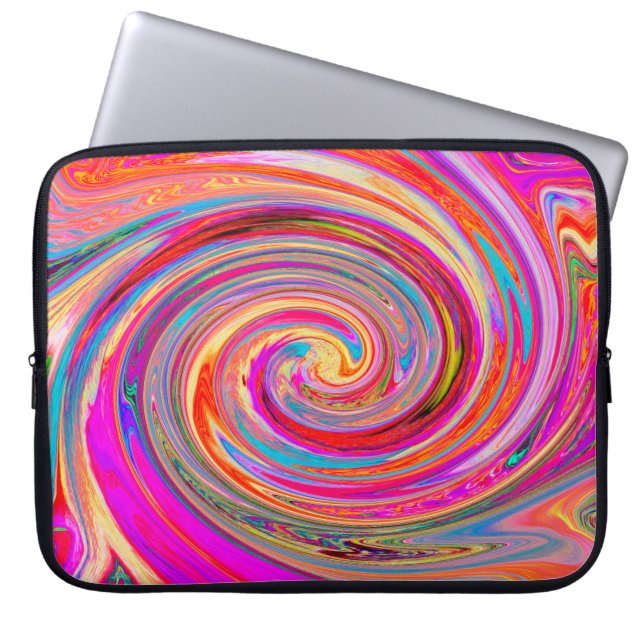 Färgfull regnbåge Swirl Retro Abstract Design Laptop Fodral (Framsidan)