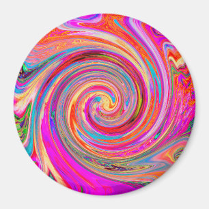 Färgfull regnbåge Swirl Retro Abstract Design Magnet