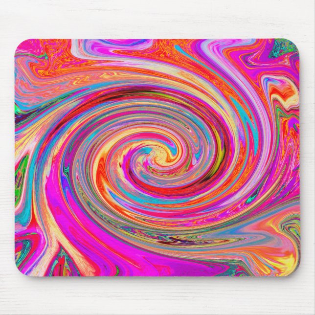 Färgfull regnbåge Swirl Retro Abstract Design Musmatta (Framsidan)