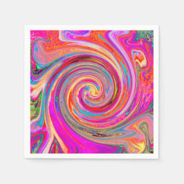Färgfull regnbåge Swirl Retro Abstract Design Pappersservett