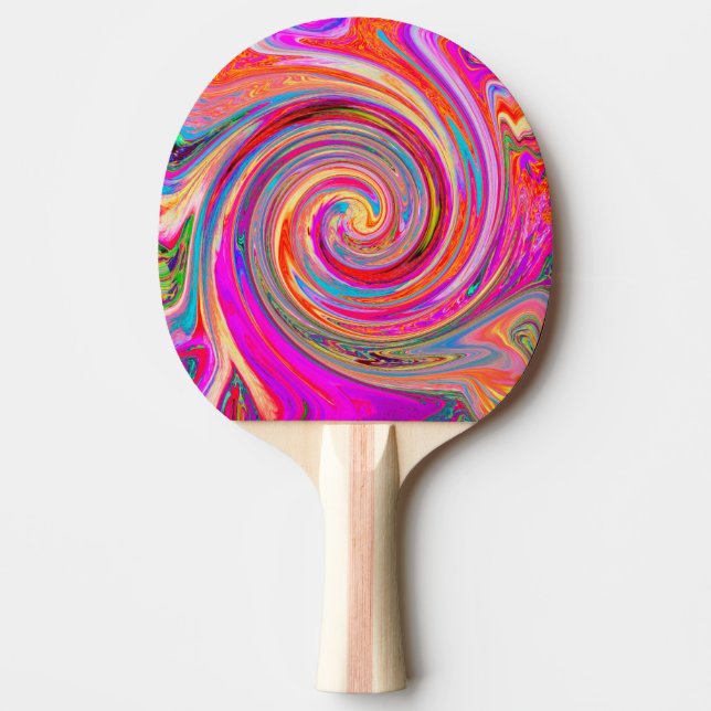 Färgfull regnbåge Swirl Retro Abstract Design Pingisracket (Framsidan)
