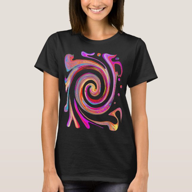 Färgfull regnbåge Swirl Retro Abstrakt Groovy Desi T Shirt (Framsida)