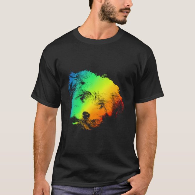 Färgfull regnbåge Vintage Shirt Cute Shichon Älska T (Framsida)