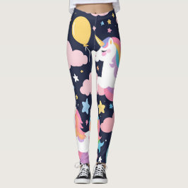 Färgfull regnbågsballong från Unicorn mönster för  Leggings