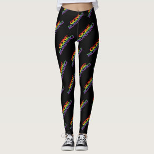 Färgfull regnbågseffekt Borta som kör text Mönster Leggings
