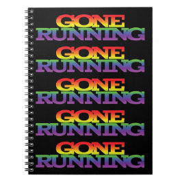 Färgfull regnbågseffekt Borta text som körs Anteckningsbok