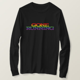 Färgfull regnbågseffekt Borta text som körs T Shirt