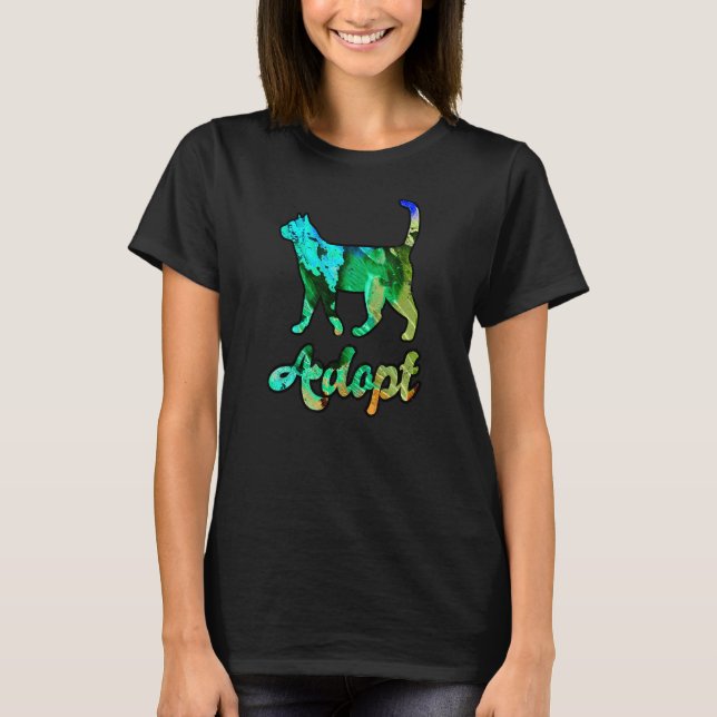 Färgfull regnbågskattansättning t shirt (Framsida)