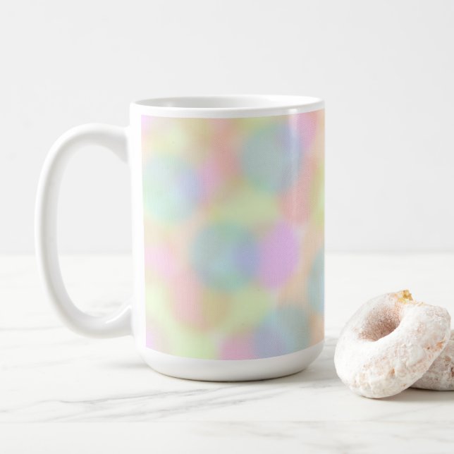 Färgfull regnbågspastel Geometrisk cirkel Mönster Kaffemugg (Med munk)