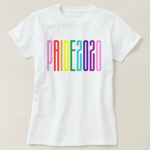Färgfull regnbågstext LGBTQ Gay pride 2020 T Shirt