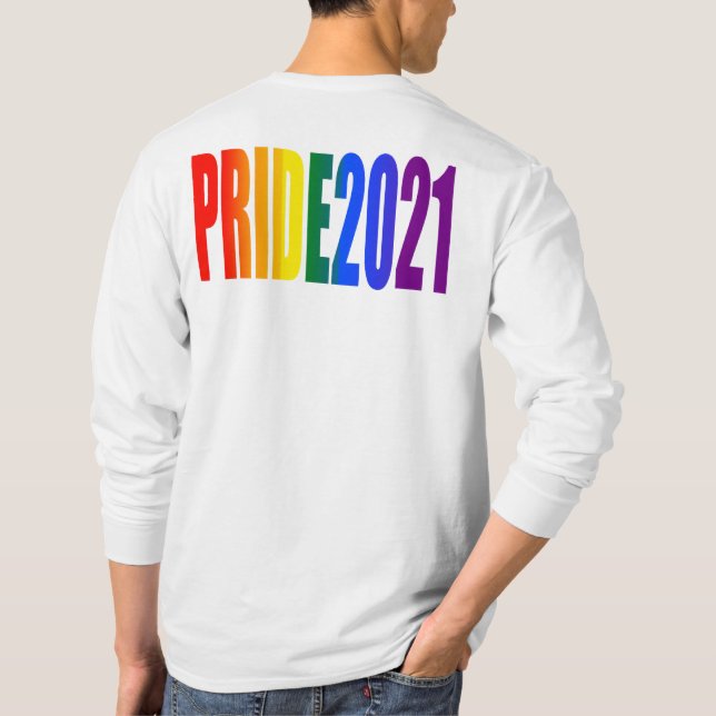 Färgfull regnbågstext LGBTQ Gay pride 2021 T Shirt (Baksida)