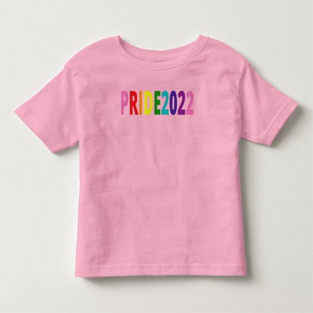 Färgfull regnbågstext LGBTQ Gay pride 2022 T Shirt (Framsida)