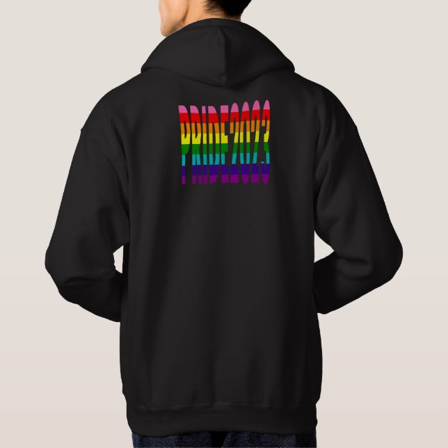Färgfull regnbågstext LGBTQ Gay pride 2023 T-Shirt Hoodie (Baksida)