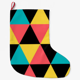 Färgfull, rekreativ geometrisk grafik mönster stor julstrumpa
