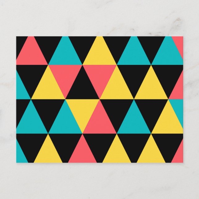 Färgfull, rekreativ geometrisk grafik mönster vykort (Framsida)