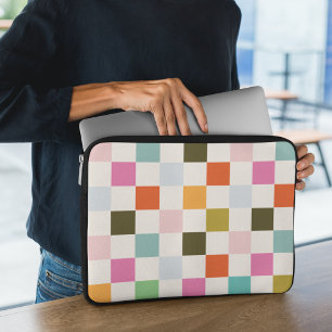 Färgfull rektangel med kvadratiska kontroller laptop fodral