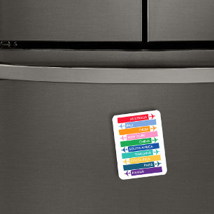 Färgfull resesucklista magnet