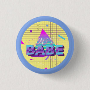 Färgfull Retro 90's Babe Knapp