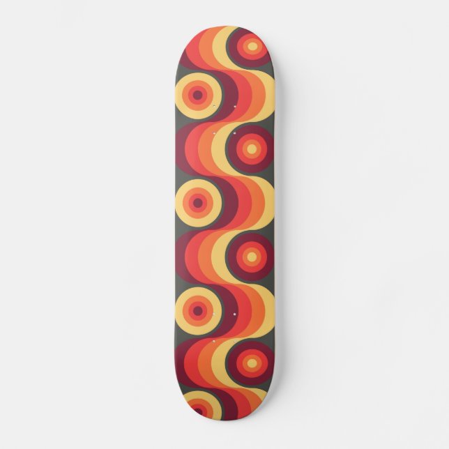Färgfull Retro Abstrakt Art - Skateboard Bräda 19,5 Cm (Framsida)