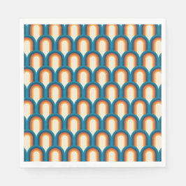 Färgfull retro Arch Rainbow Mönster Pappersservett