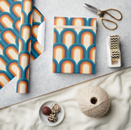 Färgfull retro Arch Rainbow Mönster Presentpapper