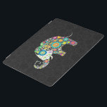 Färgfull Retro-blomma Elefantdesign iPad Skydd<br><div class="desc">Retro blommor i form av en elefant. Dekorerad med bilder av diamantstutar. Design finns på andra produkter och kan begäras på alla produkter som Zazzle erbjuder.</div>