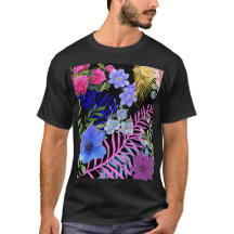 Färgfull Retro-Blommigt Fern Bontanical Foliage