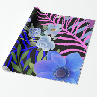 Färgfull Retro-Blommigt Fern Botaniskt blad Presentpapper