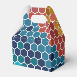 Färgfull Retro Blommigt Mosaic Hexagon Mönster Presentaskar