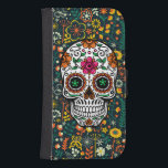 Färgfull Retro Blommigt Sugar Skull Galaxy S4 Plånboksfodral<br><div class="desc">Färglöst blommigt-sockerskalle.</div>