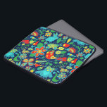Färgfull Retro Blommigt Uggla Mönster Laptop Sleeve<br><div class="desc">Röda blåa gröntar (fåglar,  uggla,  porky gräs,  fjärilar),  färglösa blommor och djur.</div>