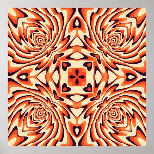 Färgfull Retro-Blommigt utan smak Poster (Framsidan)