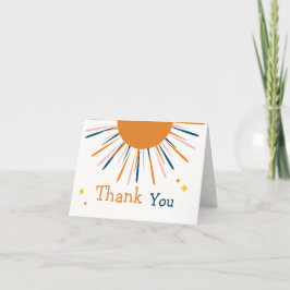 Färgfull Retro Boho Sunshine Baby Shower Tack Kort