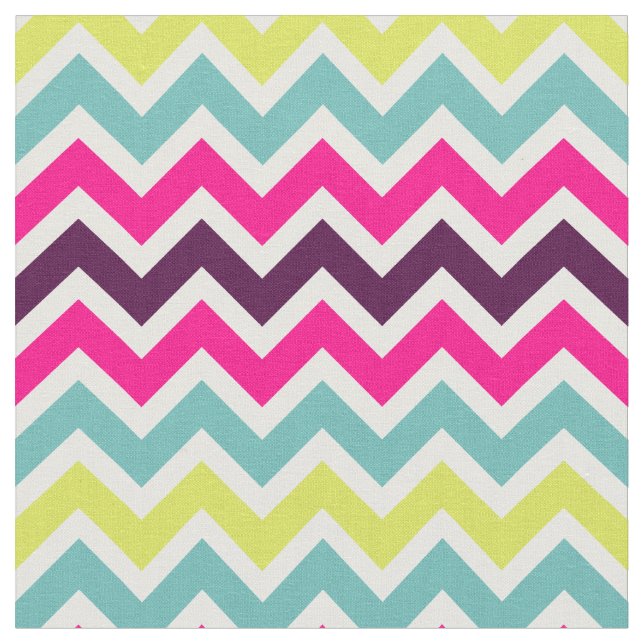 Färgfull Retro Chevron Mönster Fabric Tyg (Närbild)