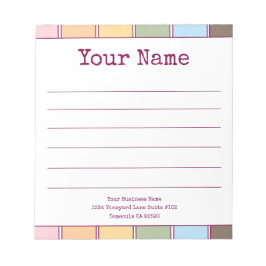 Färgfull retro ditt namn är länkat anteckningsblock