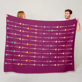 Färgfull Retro Dot Mönster Throw Bla Ull Blanke Fleecefilt