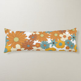 Färgfull retro Flower Mönster Kroppskudde