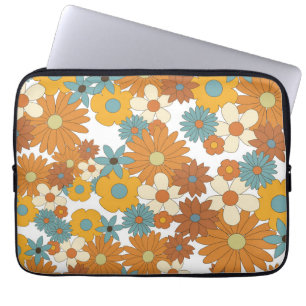 Färgfull retro Flower Mönster Laptop Fodral