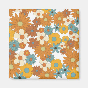 Färgfull retro Flower Mönster Magnet
