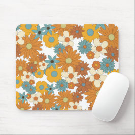 Färgfull retro Flower Mönster Musmatta