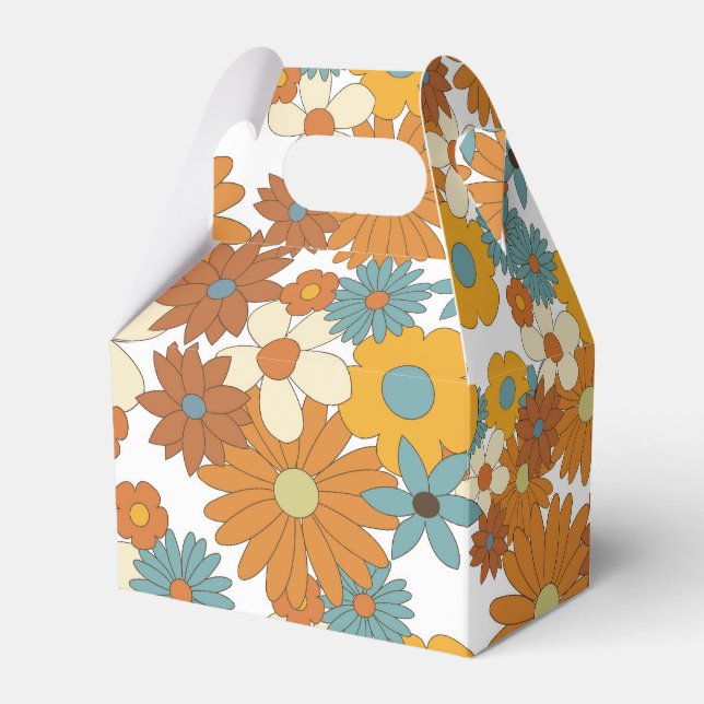 Färgfull retro Flower Mönster Presentaskar (Framsidan Sidan)