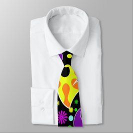 Färgfull Retro Flower Paisley Psychedelic Necktie Slips